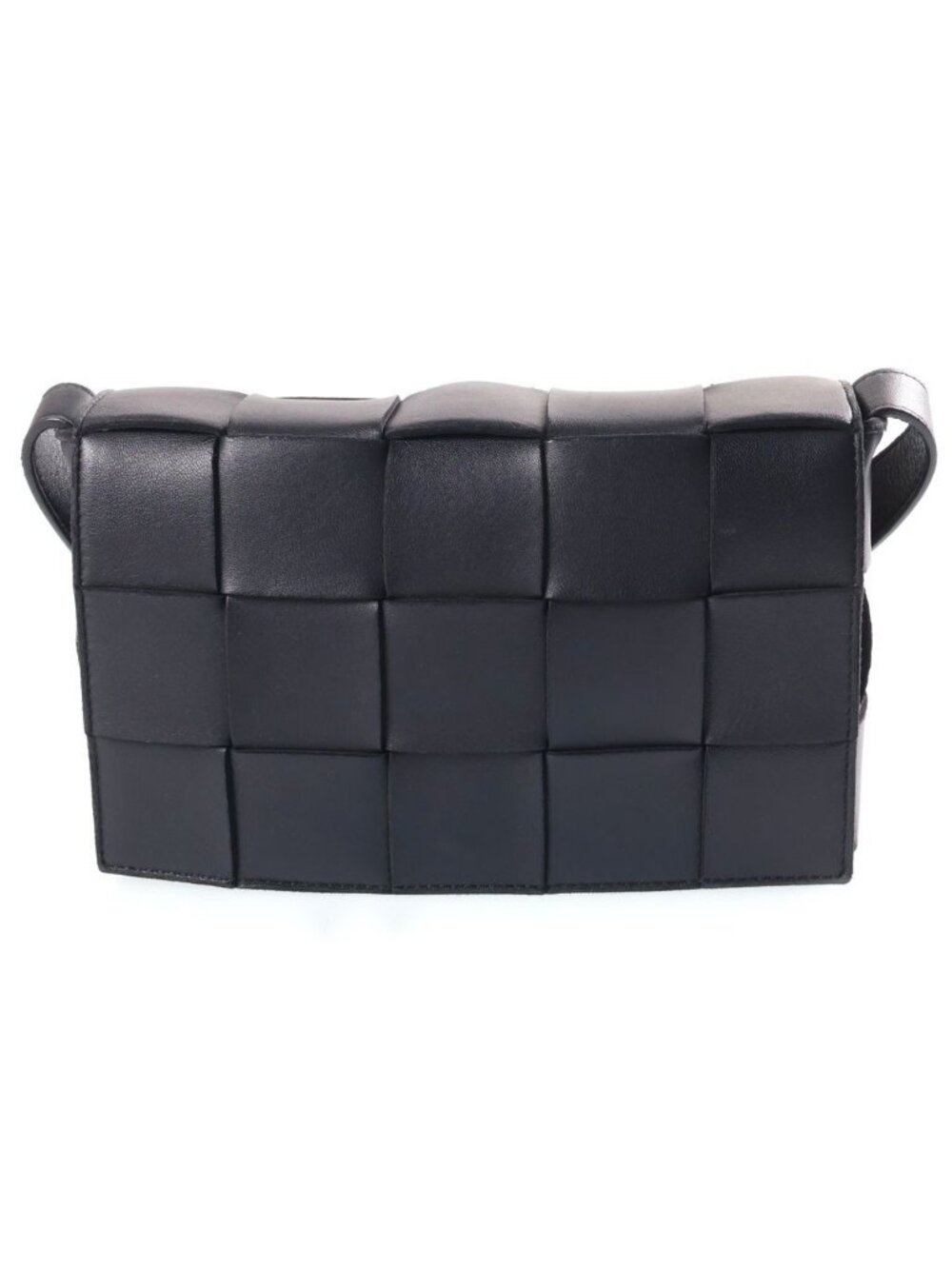 Bottega Veneta Maxi Intrecciato Shoulder Bag Black Leather
